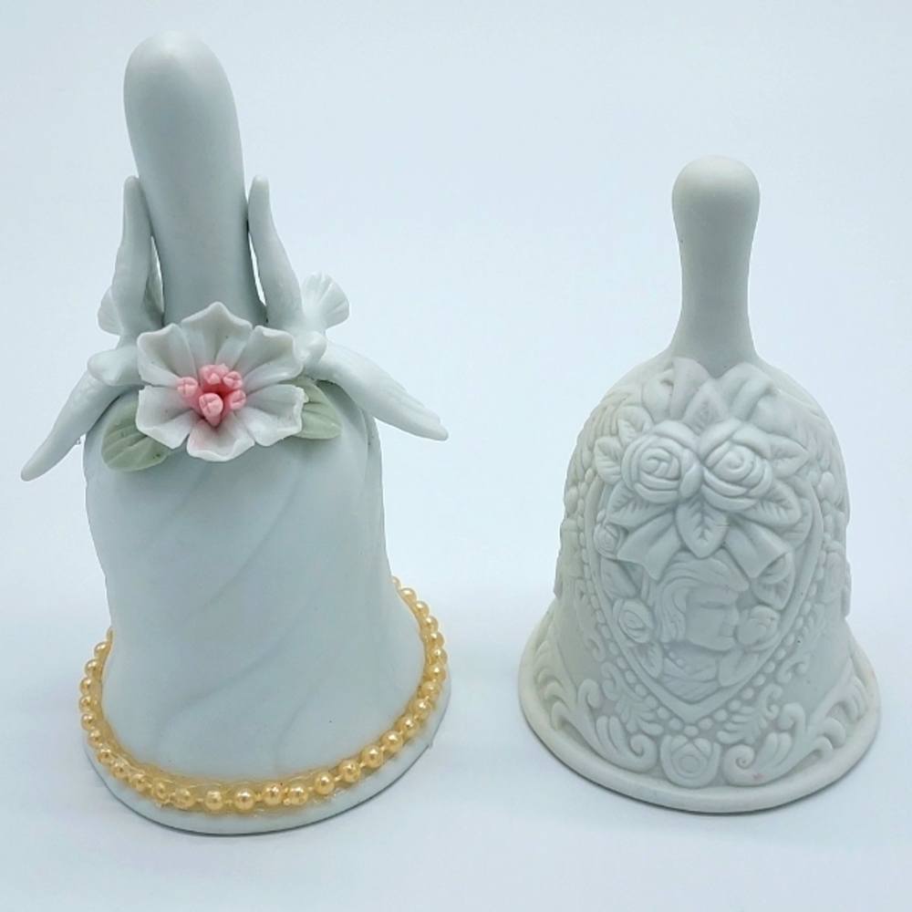 New 2pc. Ceramic Cake Topper Bridal Bells Wedding/Shower/Gift